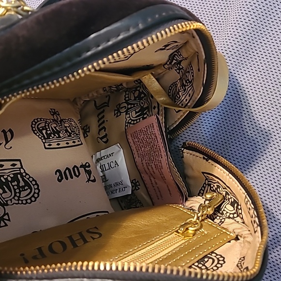 Black Royal Juicy Couture Velour Hand Bag Purse YHRU1931 - Picture 10 of 16